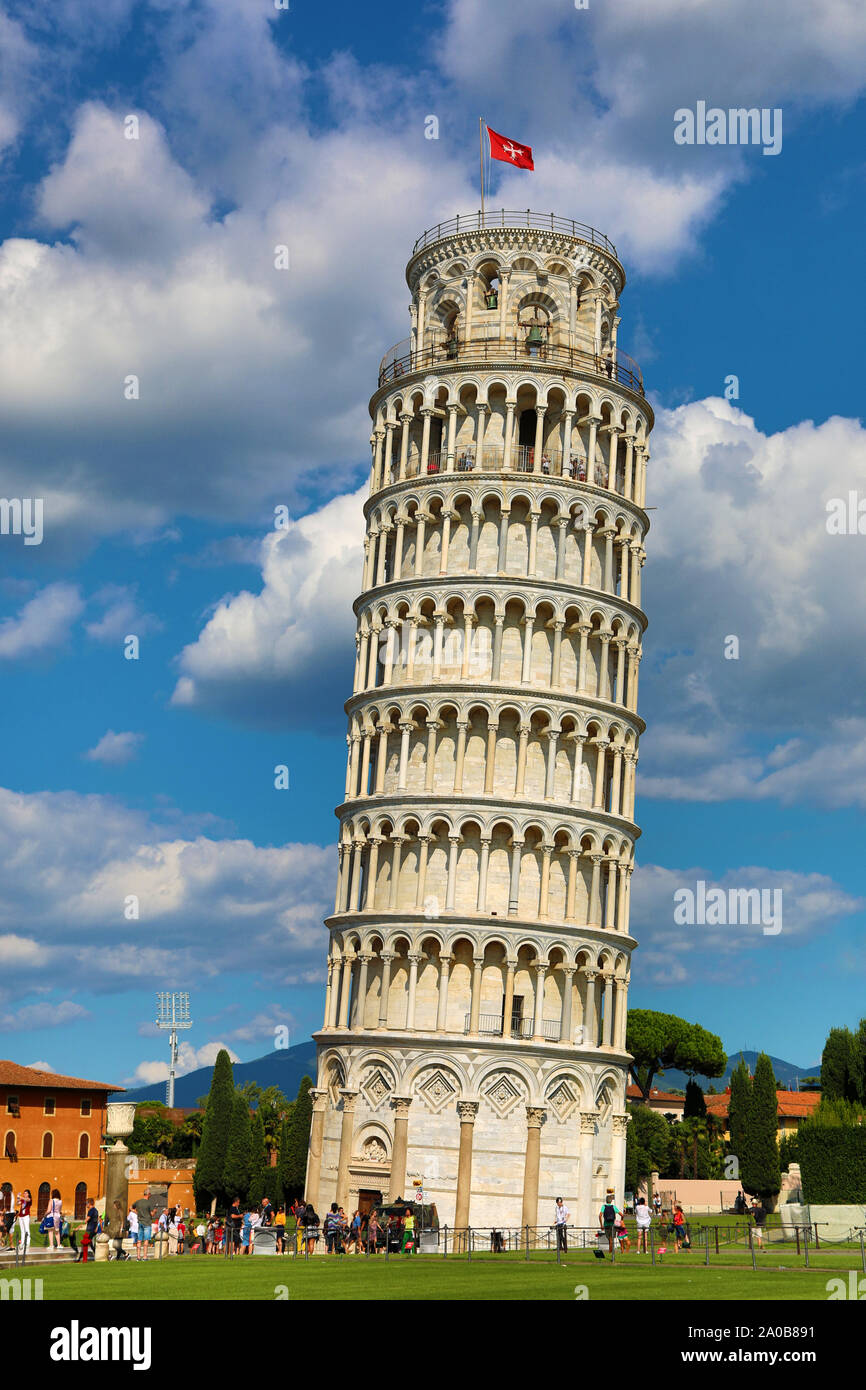 Tour de Pise clocher, la Piazza dei Miracoli, Pisa, Italie Banque D'Images