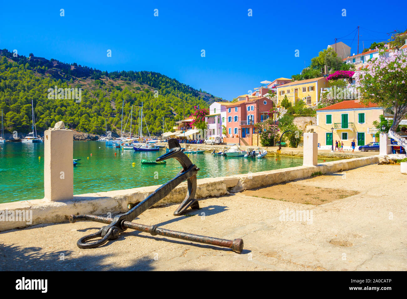 Assos pittoresque village de l'île de Céphalonie, Grèce Banque D'Images