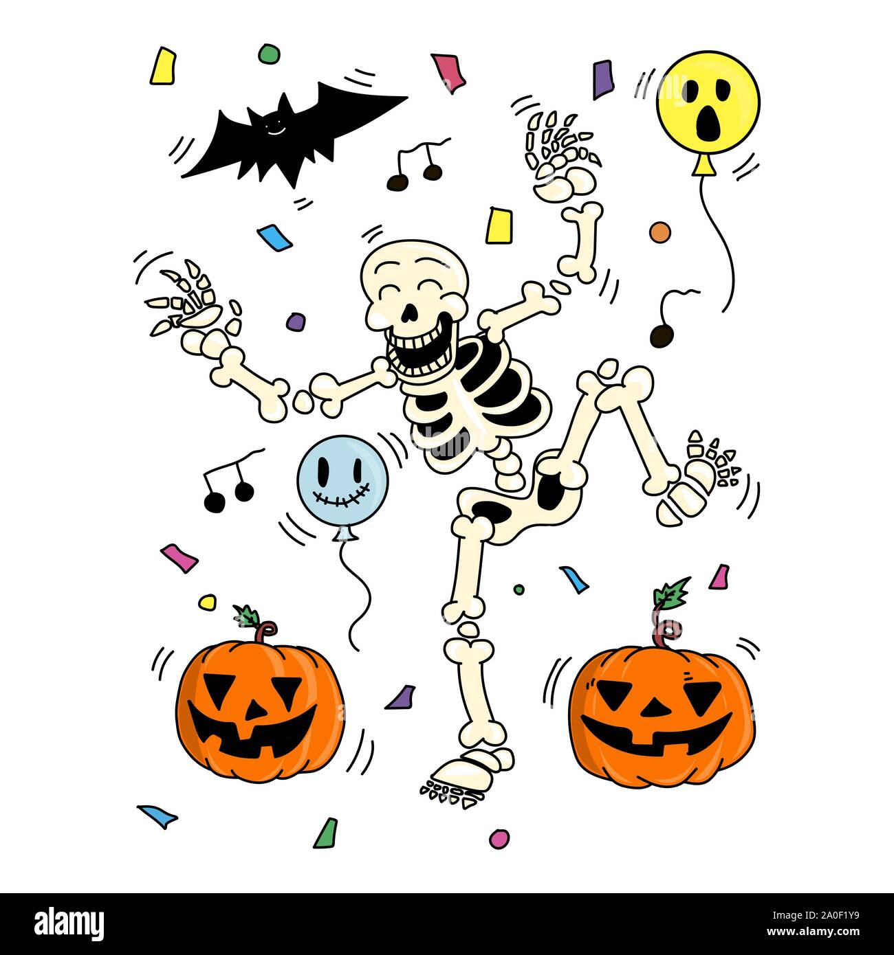 Halloween party. vector illustration squelette danse. Happy Halloween. Illustration de Vecteur