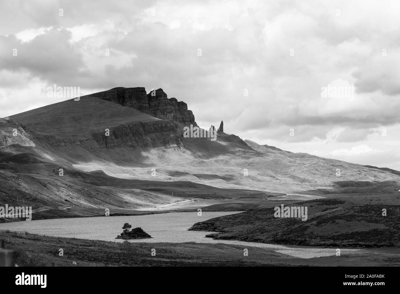 À la plus vieille homme Storr, à l'Isle de Skye, en Ecosse. Banque D'Images