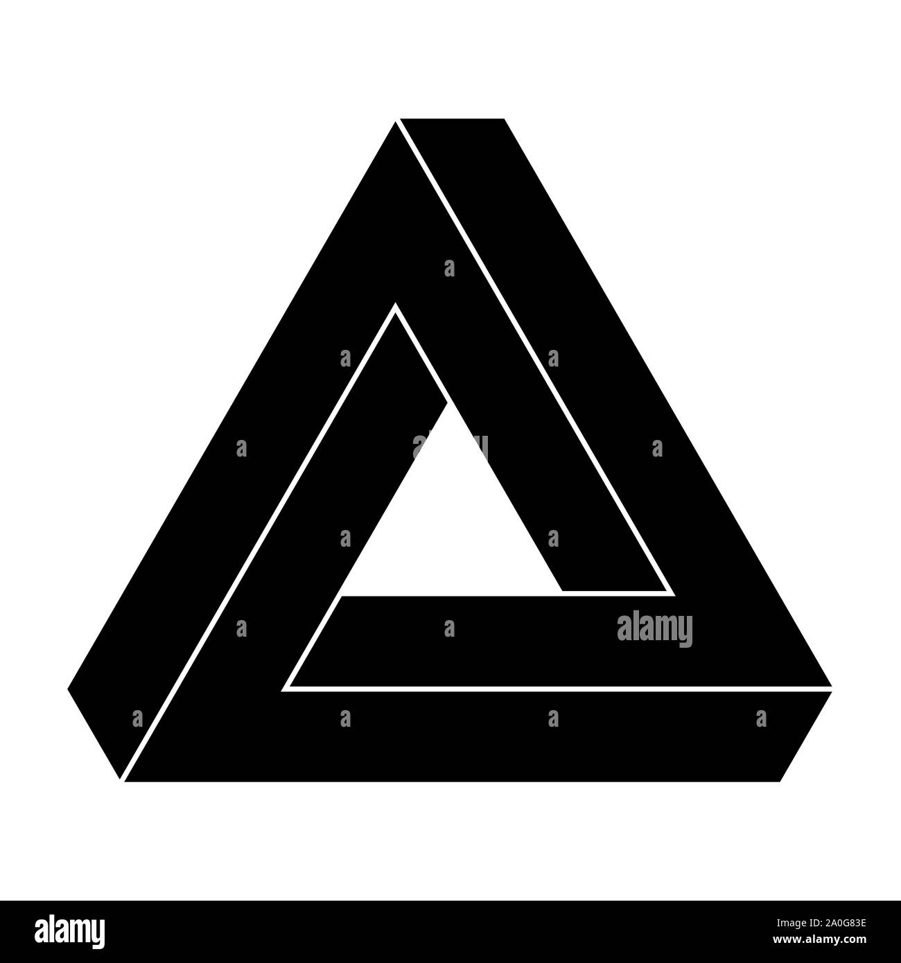 Penrose triangle optical illusion Banque d