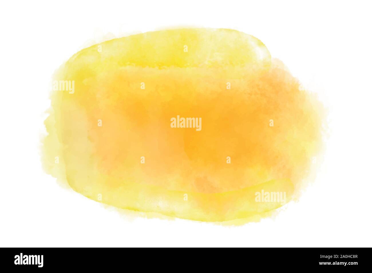 Jaune et orange abstrait aquarelle splash sur fond blanc Illustration de Vecteur