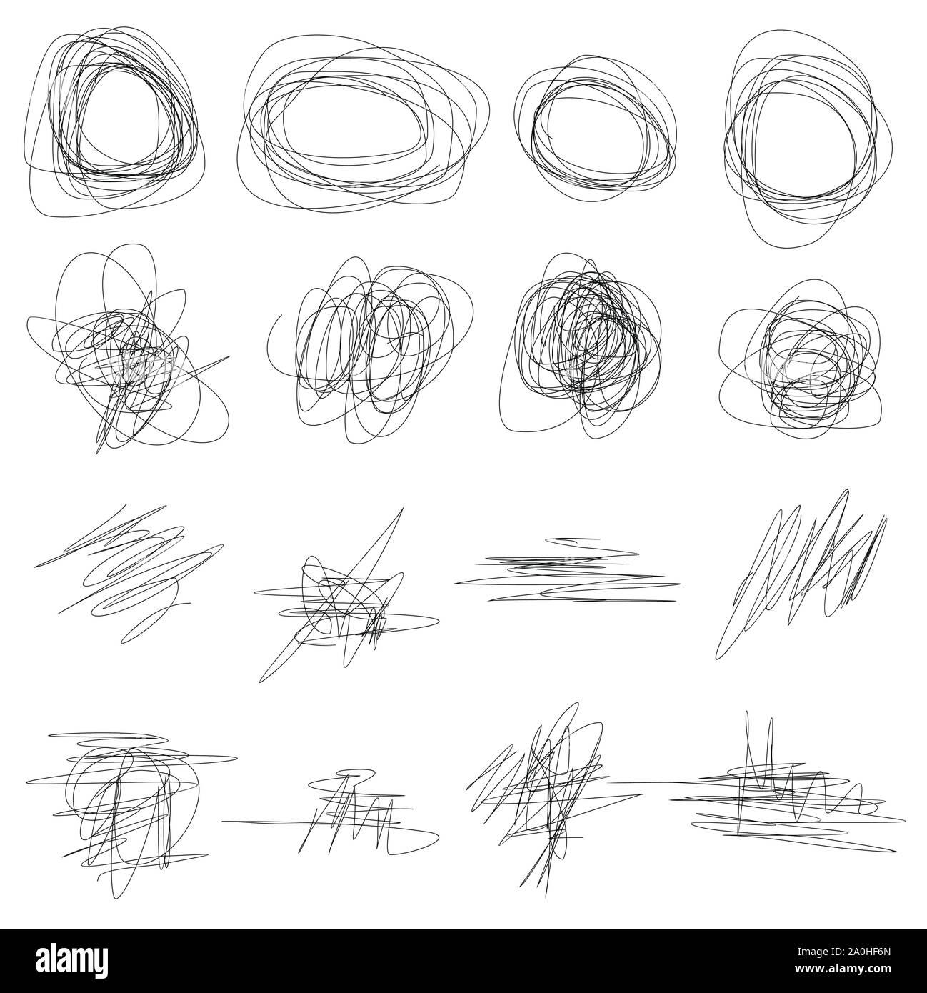 Ensemble d'abstract vector hand drawn gribouillis Illustration de Vecteur