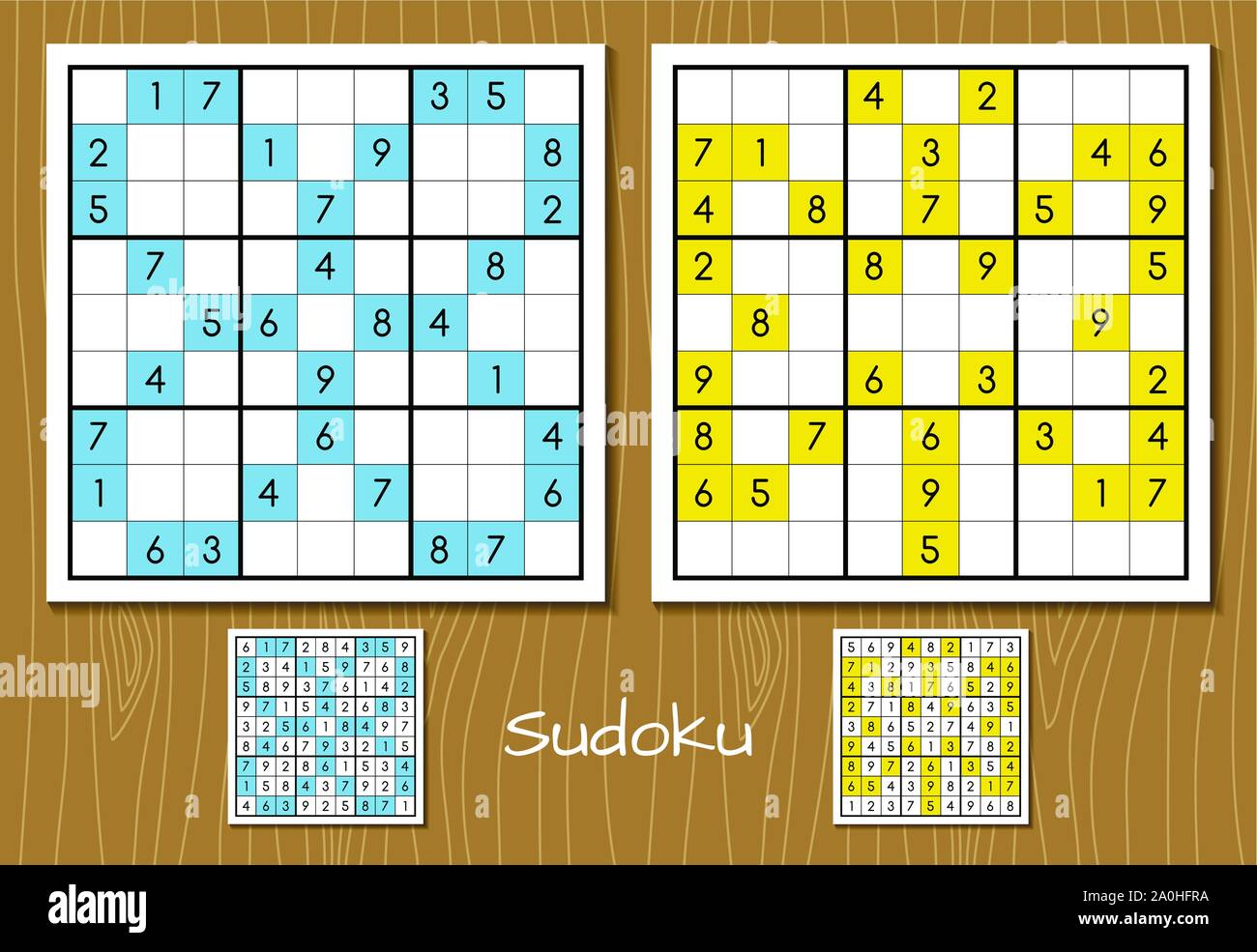 Sudoku couleur vector set Illustration de Vecteur