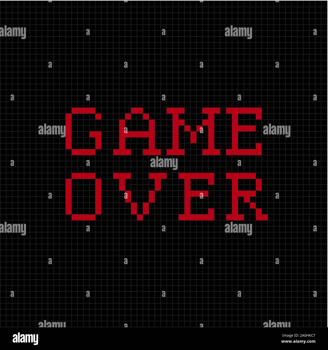 Game Over. Message texte pixel vectoriel Illustration de Vecteur