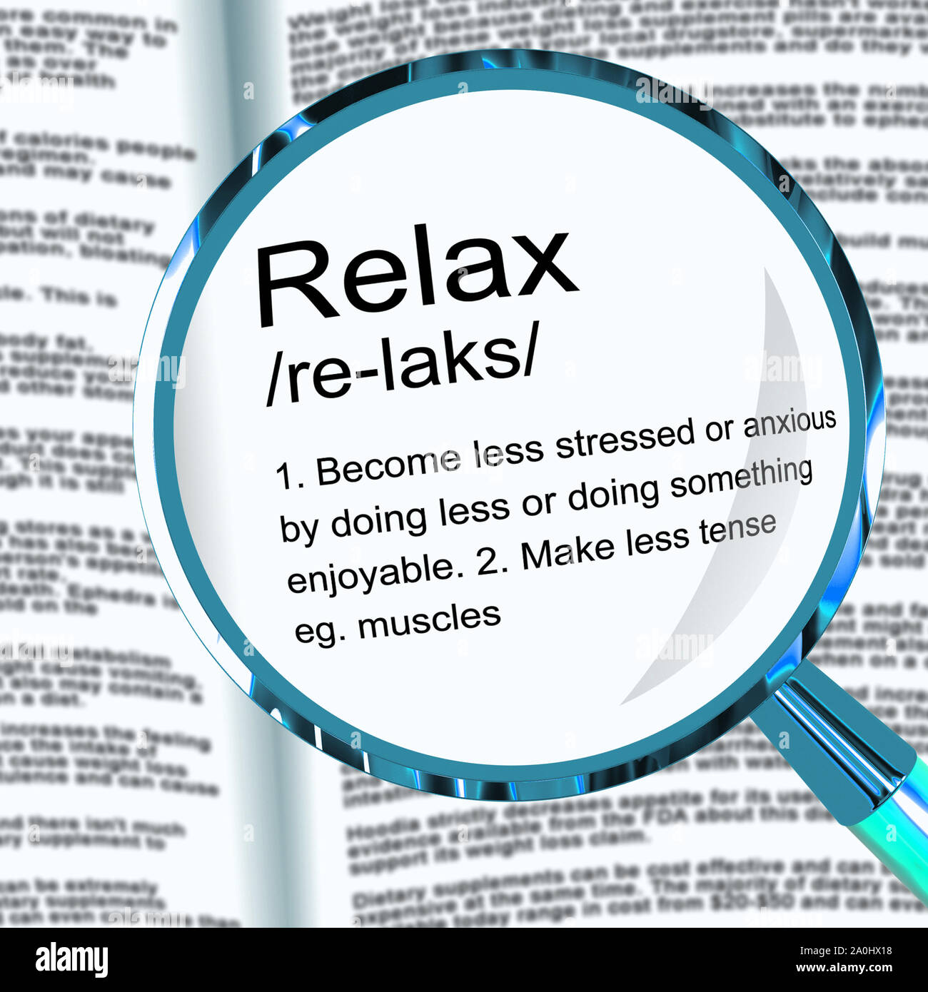 Définition signifie relax take it easy vous reposer et vous détendre. Être  paresseux et réfrigérer et laisser les choses aller - 3d illustration Photo  Stock - Alamy