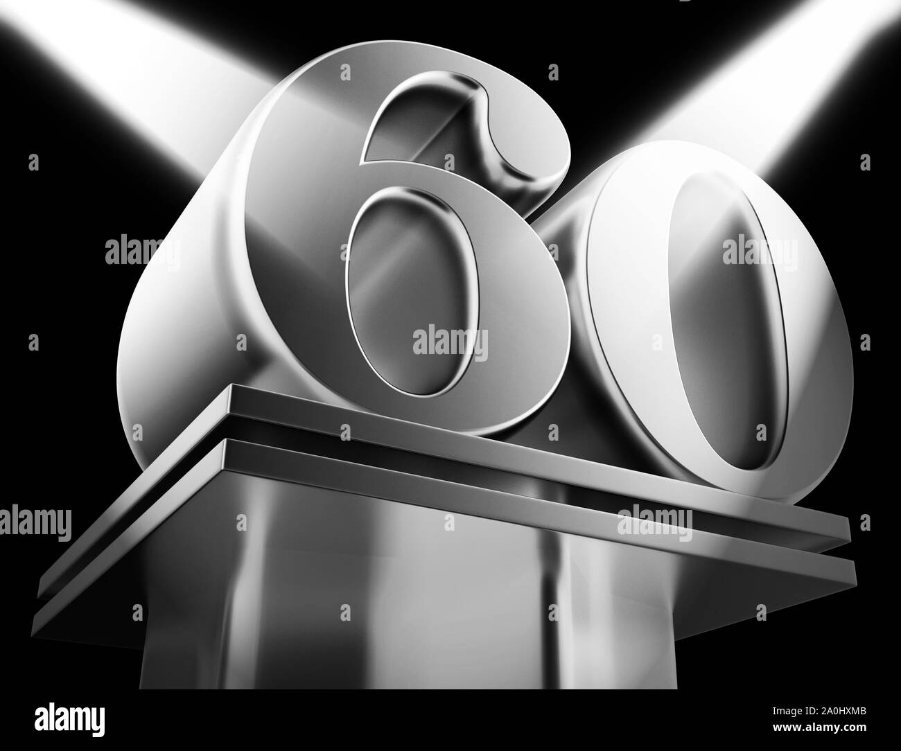 Soixantième anniversaire fêtes et spectacles accueil pour le mariage. 60e année de mariage félicitations - 3d illustration Banque D'Images