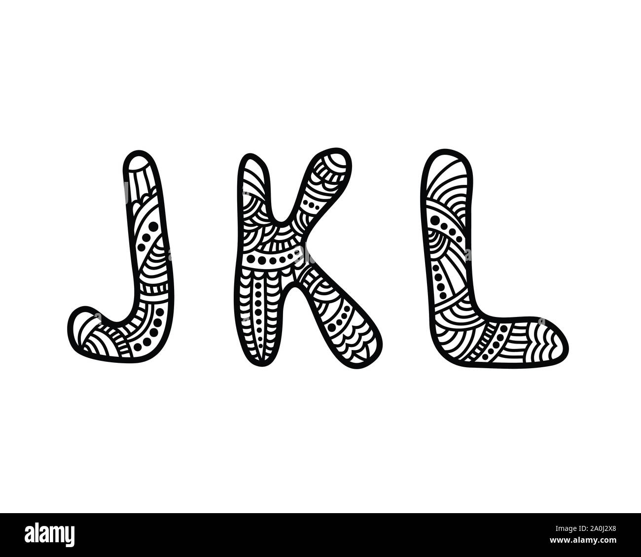 Doodle lettres dessiné à la main Illustration de Vecteur