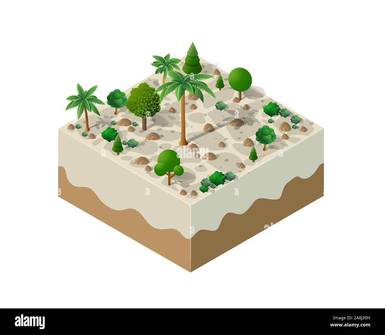 Un naturel isométrique Illustration de Vecteur