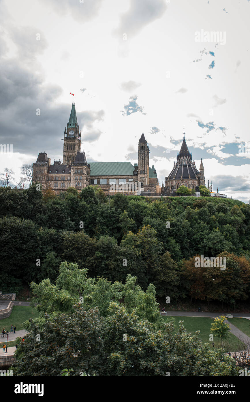 La colline du Parlement à Ottawa, Ontario, Canada. Banque D'Images
