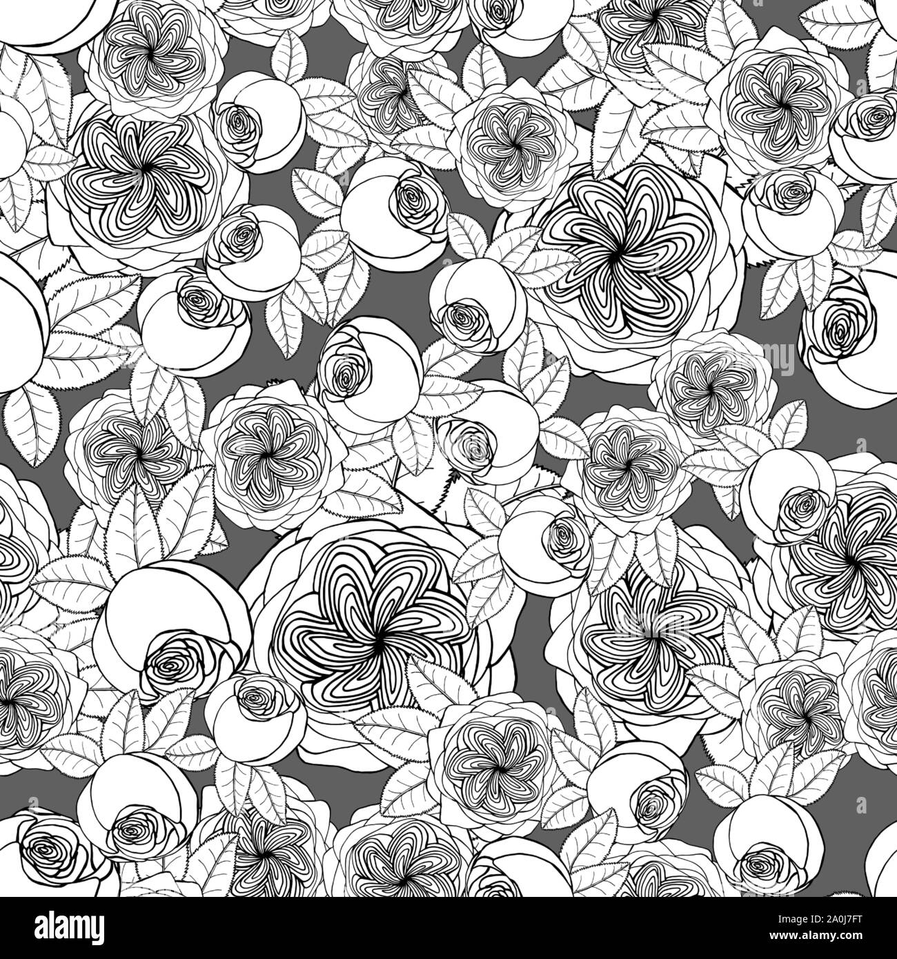 Modèle sans couture avec Juliette rose jardin de fleurs, de nature floral background Illustration de Vecteur
