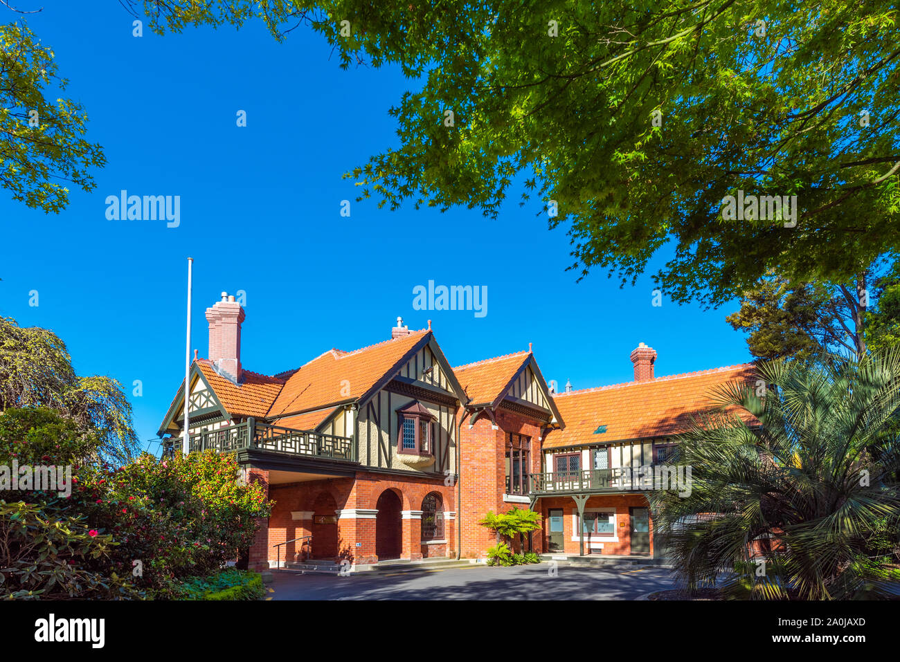 Hôtel particulier dans le parc, Christchurch, Nouvelle-Zélande Banque D'Images