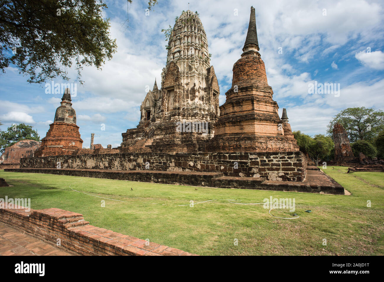 Wat Ratchaburana ayutthaya, beau Temple en Thaïlande. Banque D'Images