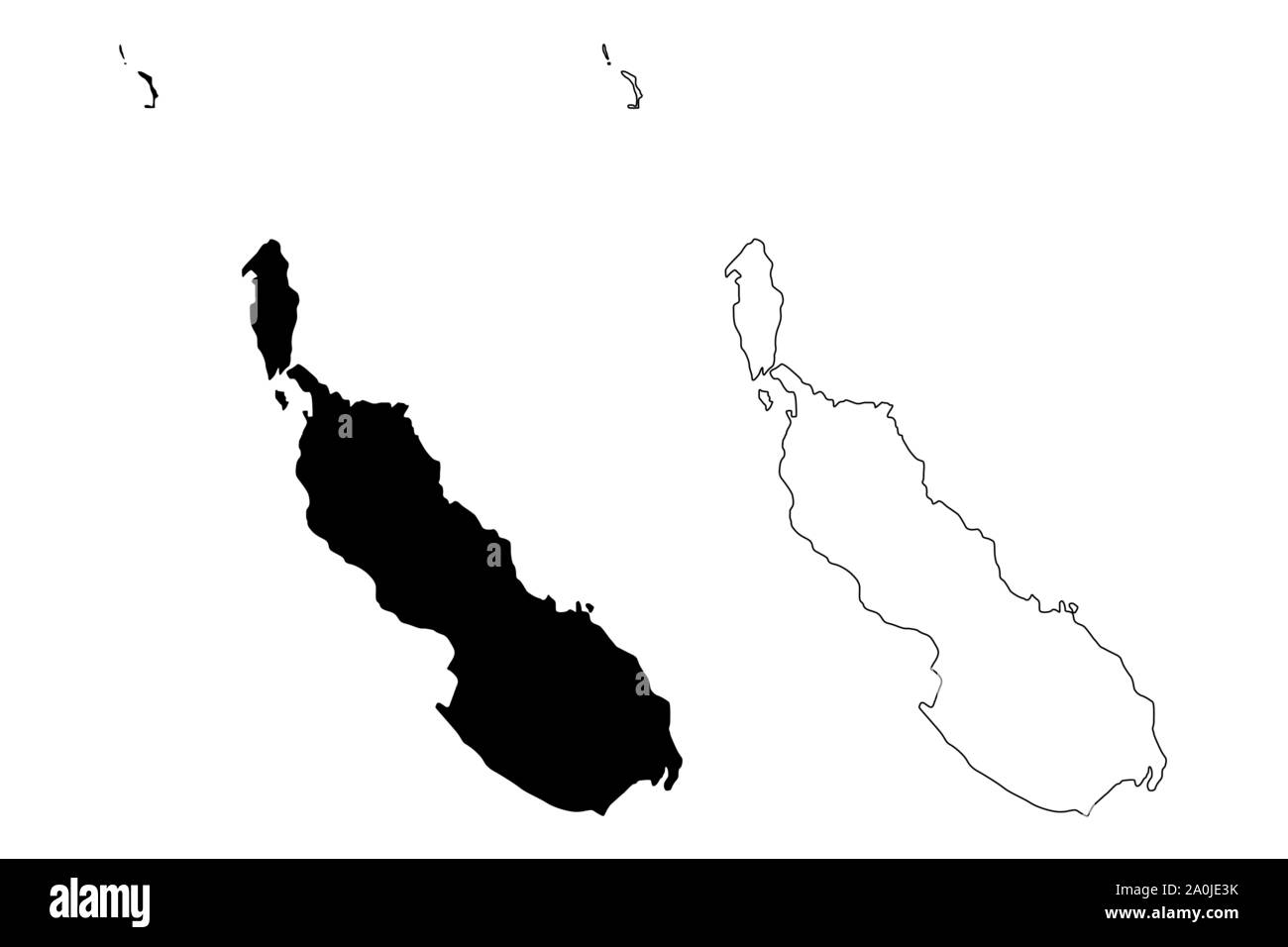 Région autonome de Bougainville (État indépendant de Papouasie-Nouvelle-Guinée, PNG, provinces de Papouasie-Nouvelle-Guinée) map vector illustration gribouillage, croquis Illustration de Vecteur