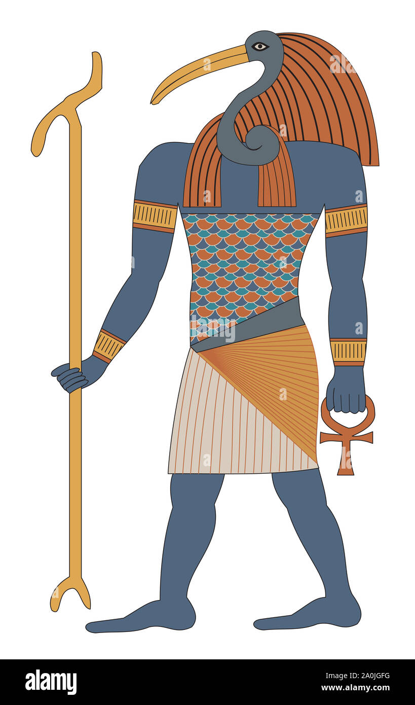 Hiéroglyphes de l'Égypte ancienne - Dieu nommé Thoth Banque D'Images