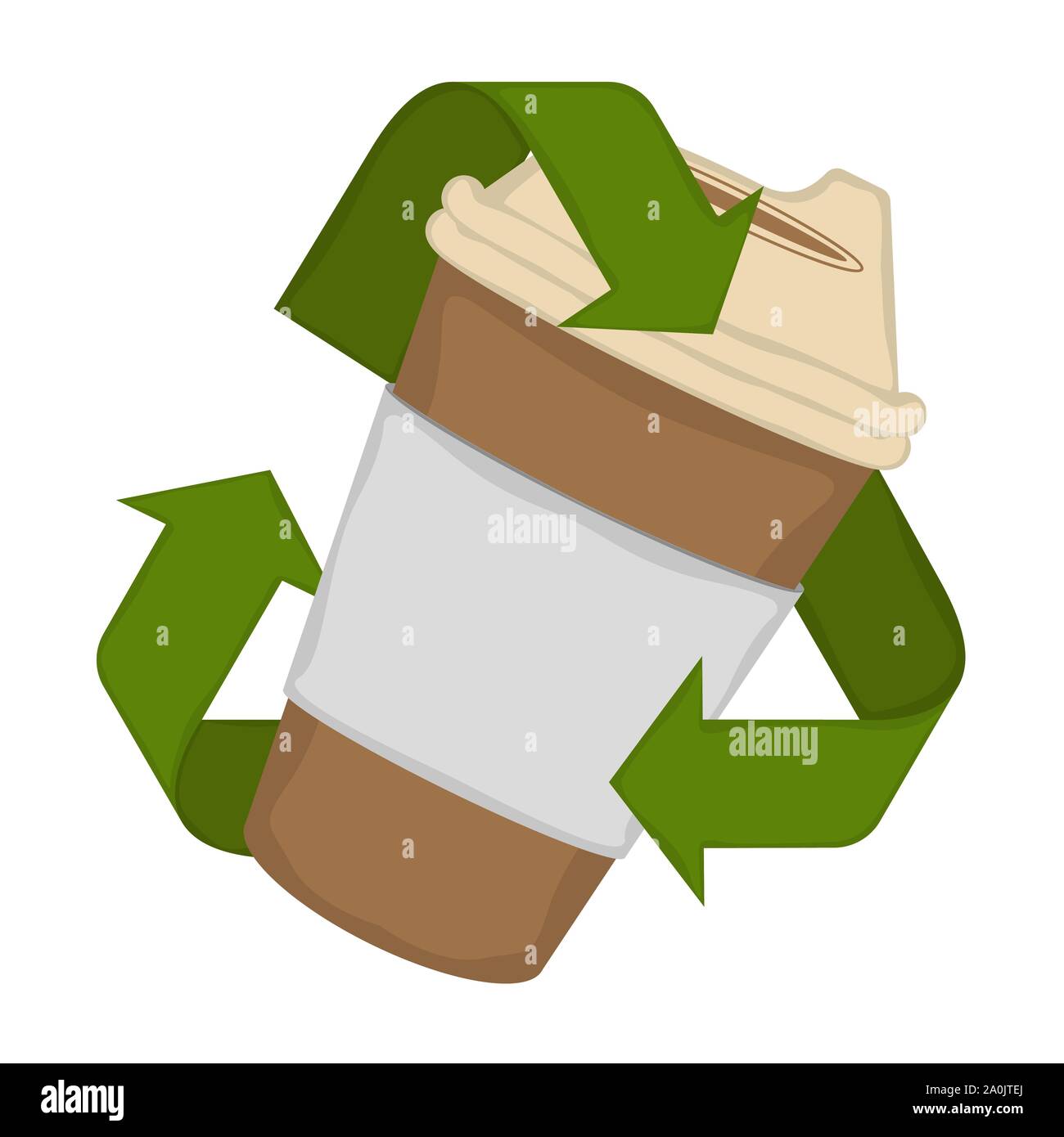 Tasse de papier dans un symbole de recyclage - Vector illustration Illustration de Vecteur