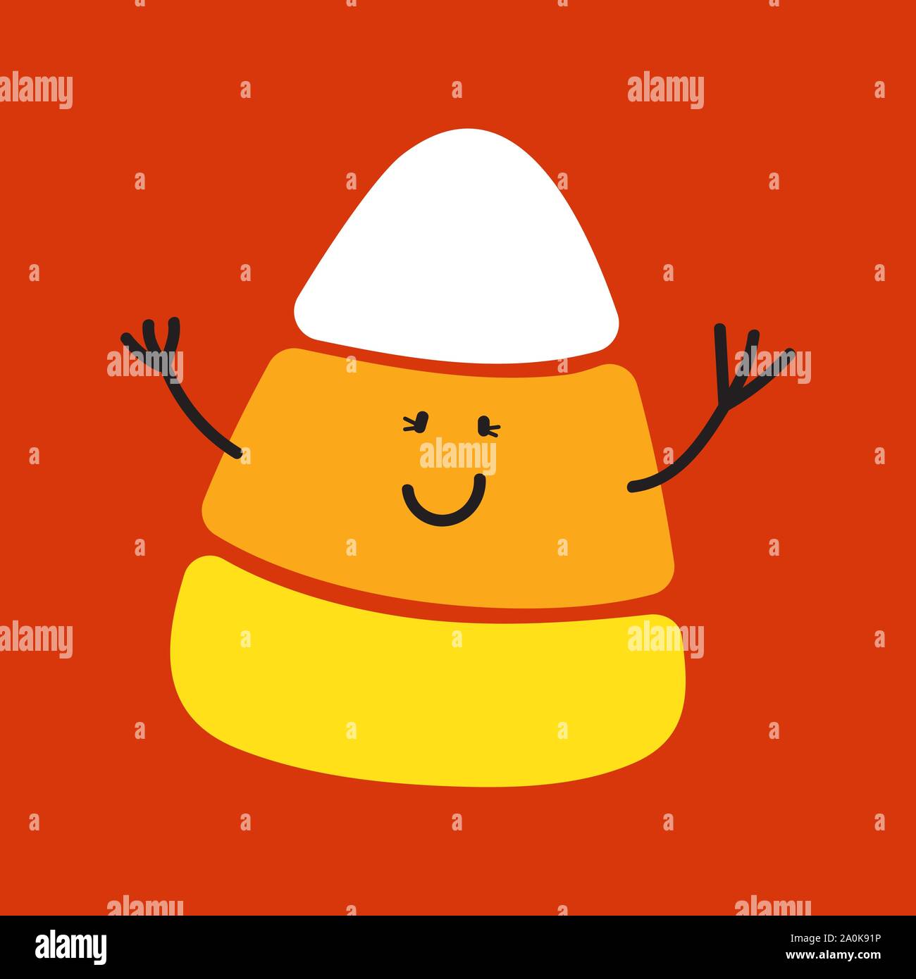 Candy corn mignon petit personnage vector cartoon illustration. Illustration de Vecteur