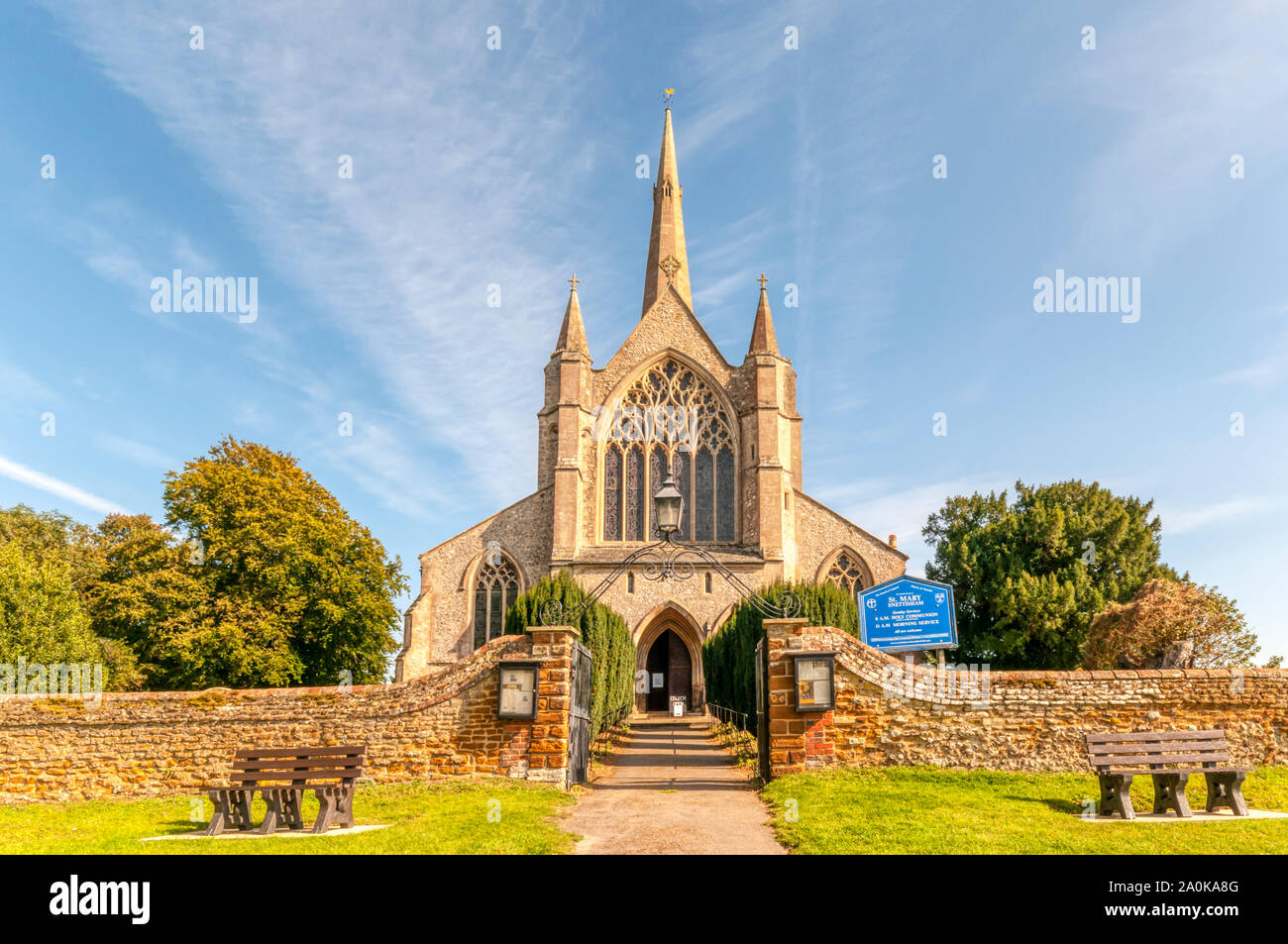 Pevsner a appelé l'église St Mary à King's Lynn 'peut-être la plus passionnante de l'église décorée à Norfolk'. Banque D'Images