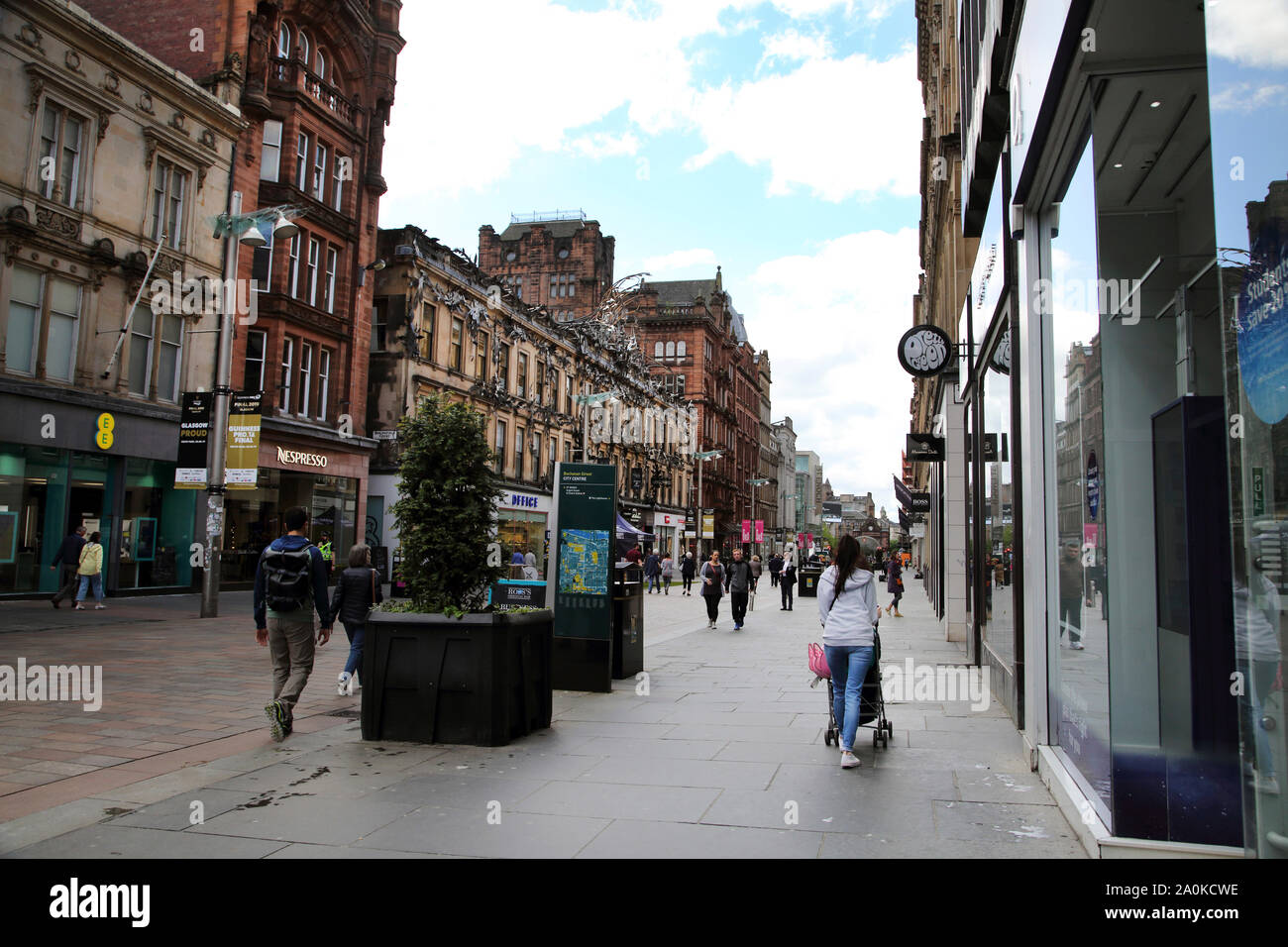 L'Écosse Glasgow Buchanan Street People Shopping Banque D'Images