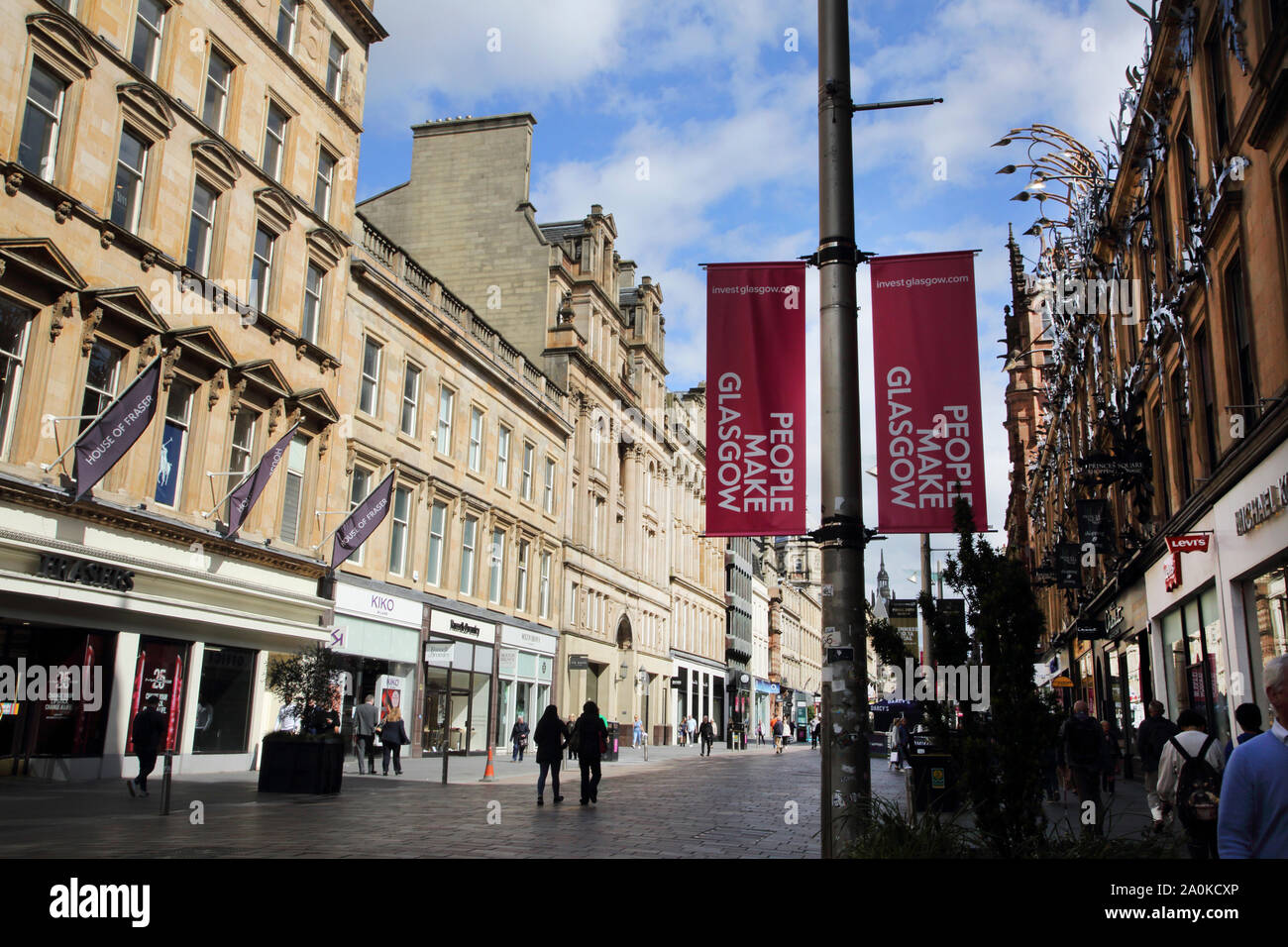 L'Écosse Glasgow Buchanan Street People Shopping Banque D'Images