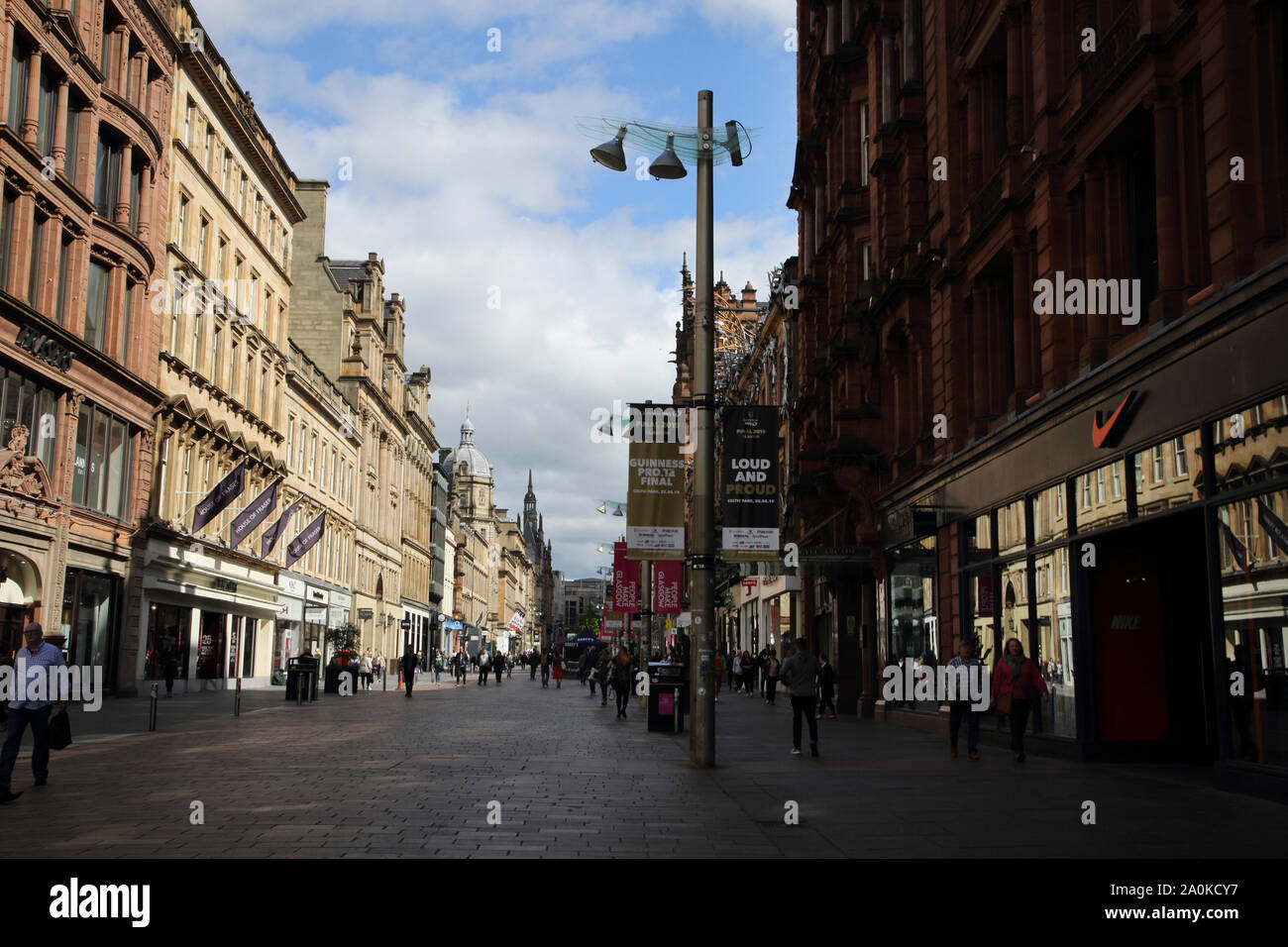 L'Écosse Glasgow Buchanan Street People Shopping Banque D'Images