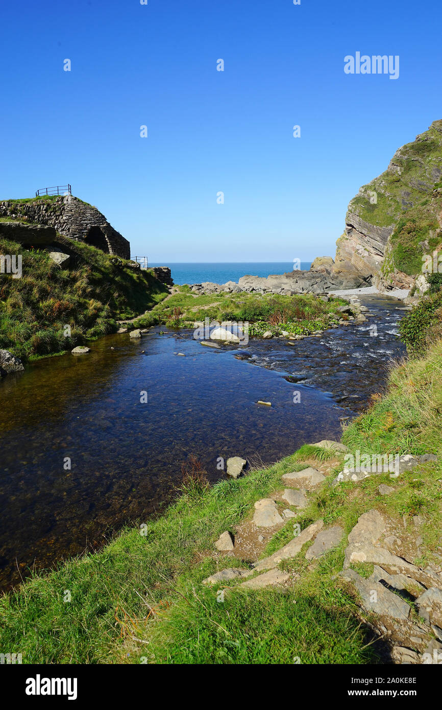 La bouche de Heddon, Devon, Angleterre Banque D'Images