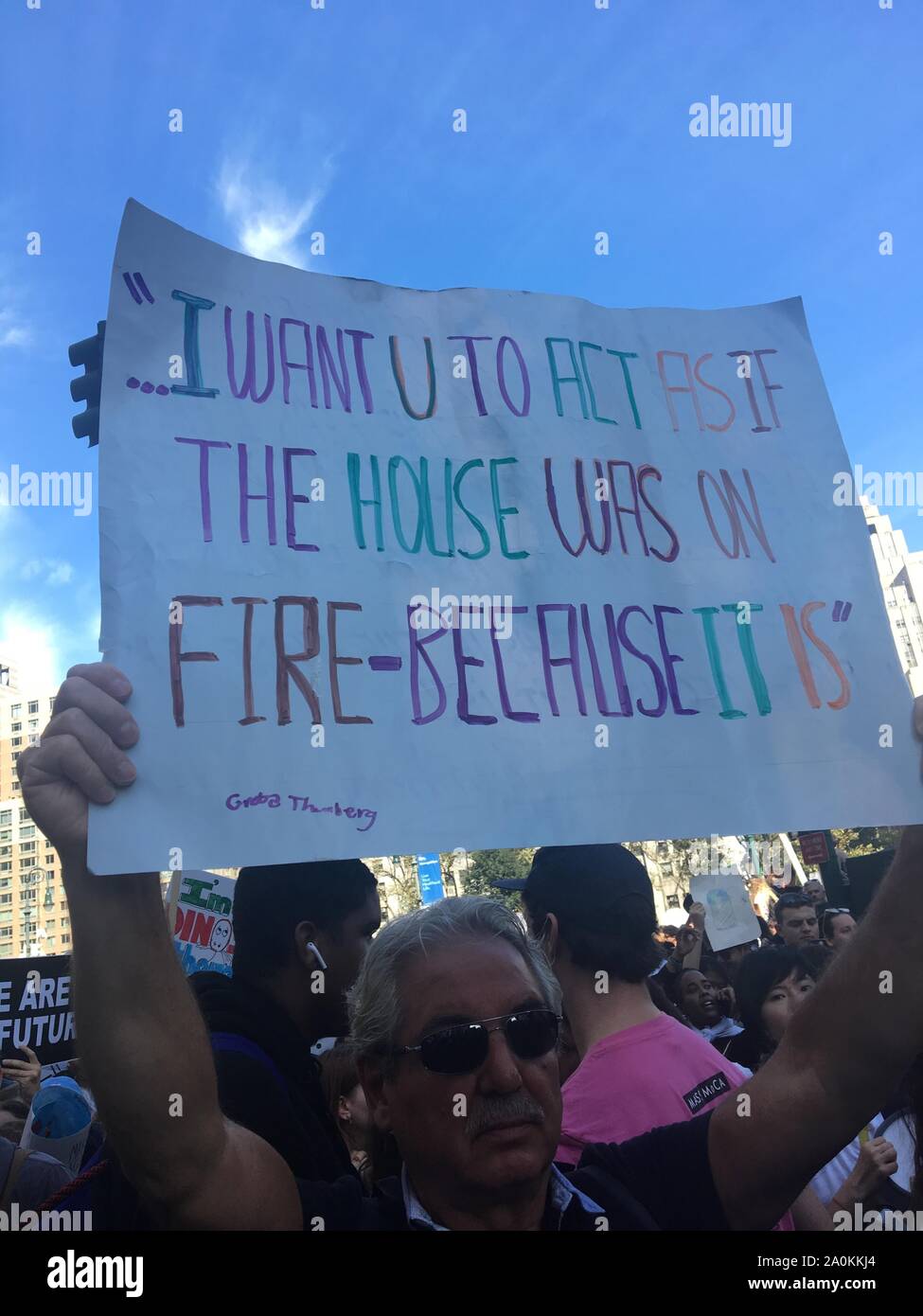 New York, NY, USA. Sep 20, 2019. Grève du climat mondial à New York NEW YORK, New York le 20 septembre 2019. Rainmaker : Crédit Photo/media/Alamy Punch Live News Banque D'Images