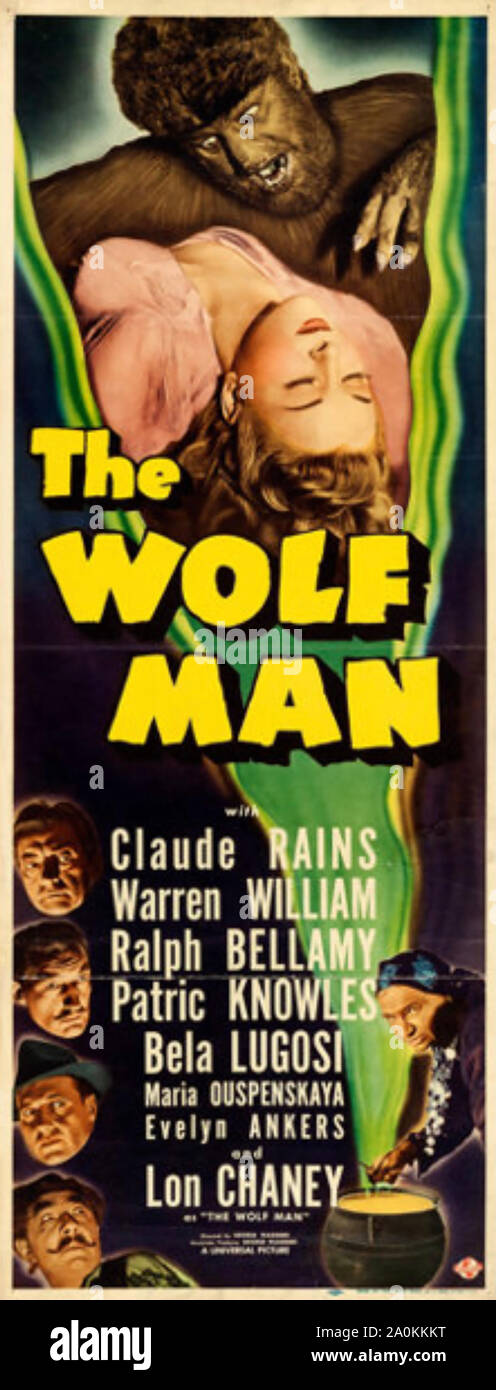 THE WOLF MAN 1941 Universal Pictures film avec Bela Lugosi et Evelyn Ankers Banque D'Images