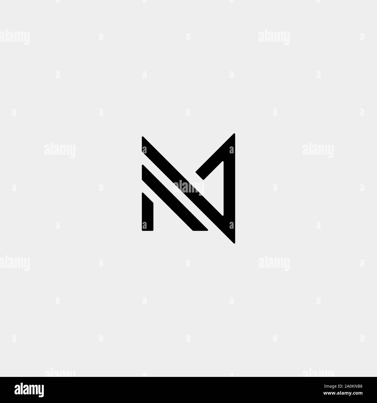 Lettre M MM Monogram minime de conception de logo Illustration de Vecteur