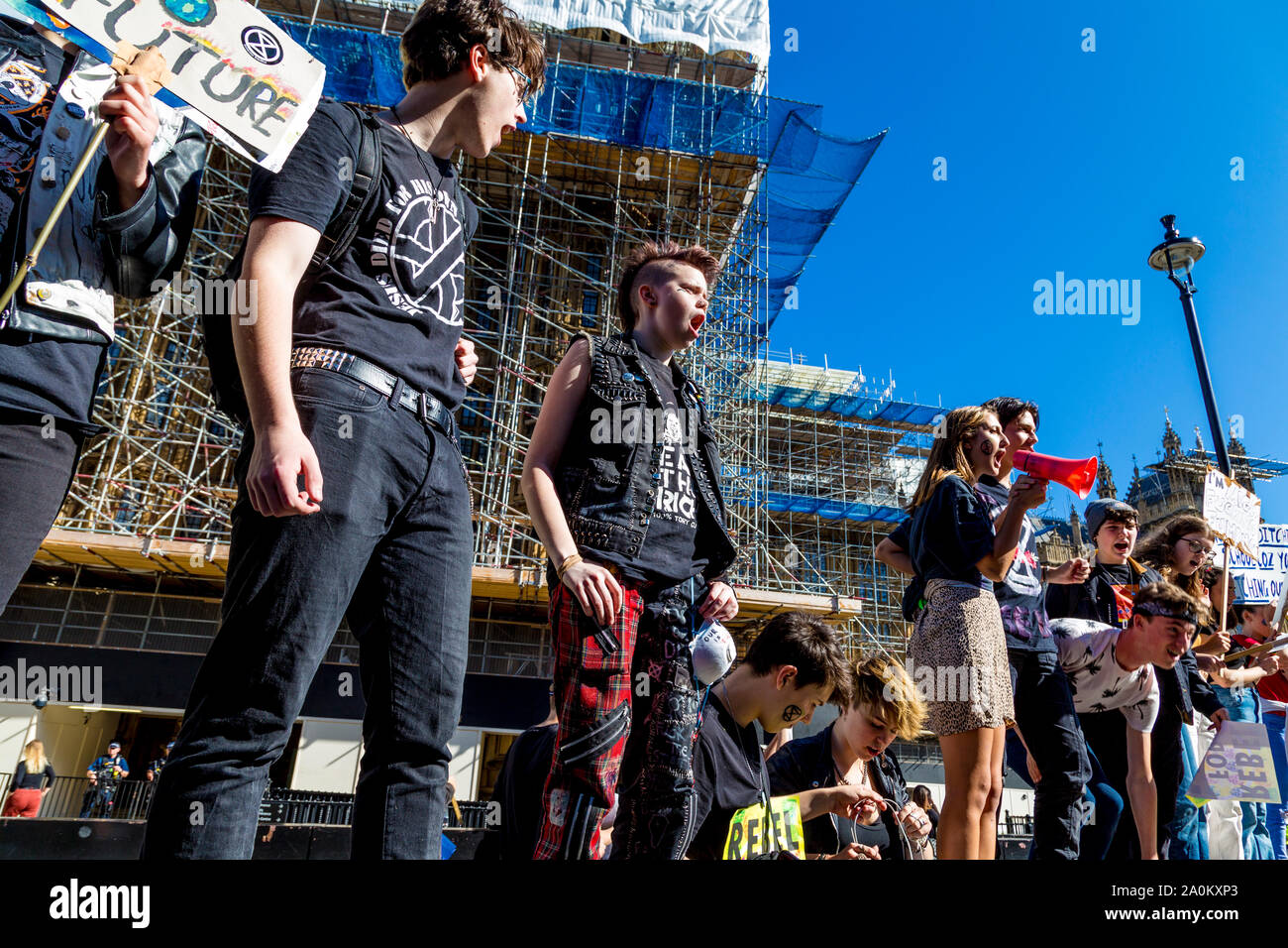 20 septembre 2019, Londres, Royaume-Uni - le climat mondial grève dans Westminster Banque D'Images