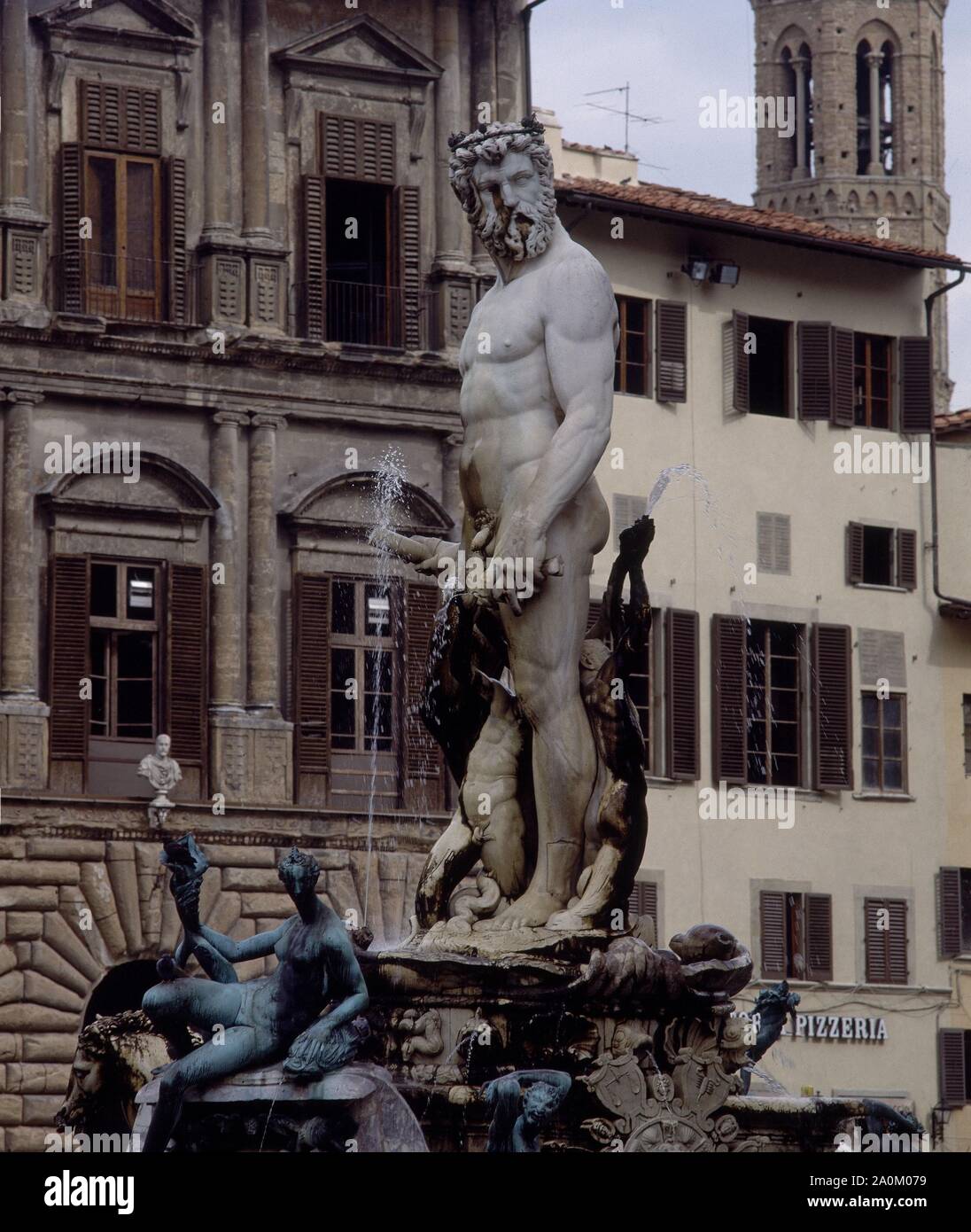 FUENTE DE NEPTUNO - 1575 - MANIERISMO ITALIANO. Auteur : Bartolomeo Ammannati. Lieu : extérieur. Florenz. ITALIA. Banque D'Images