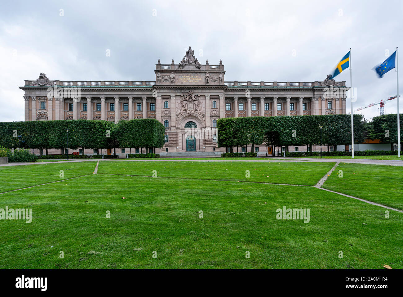 Stockholm, Suède. Septembre 2019. Vue panoramique de l'édifice du parlement suédois Banque D'Images
