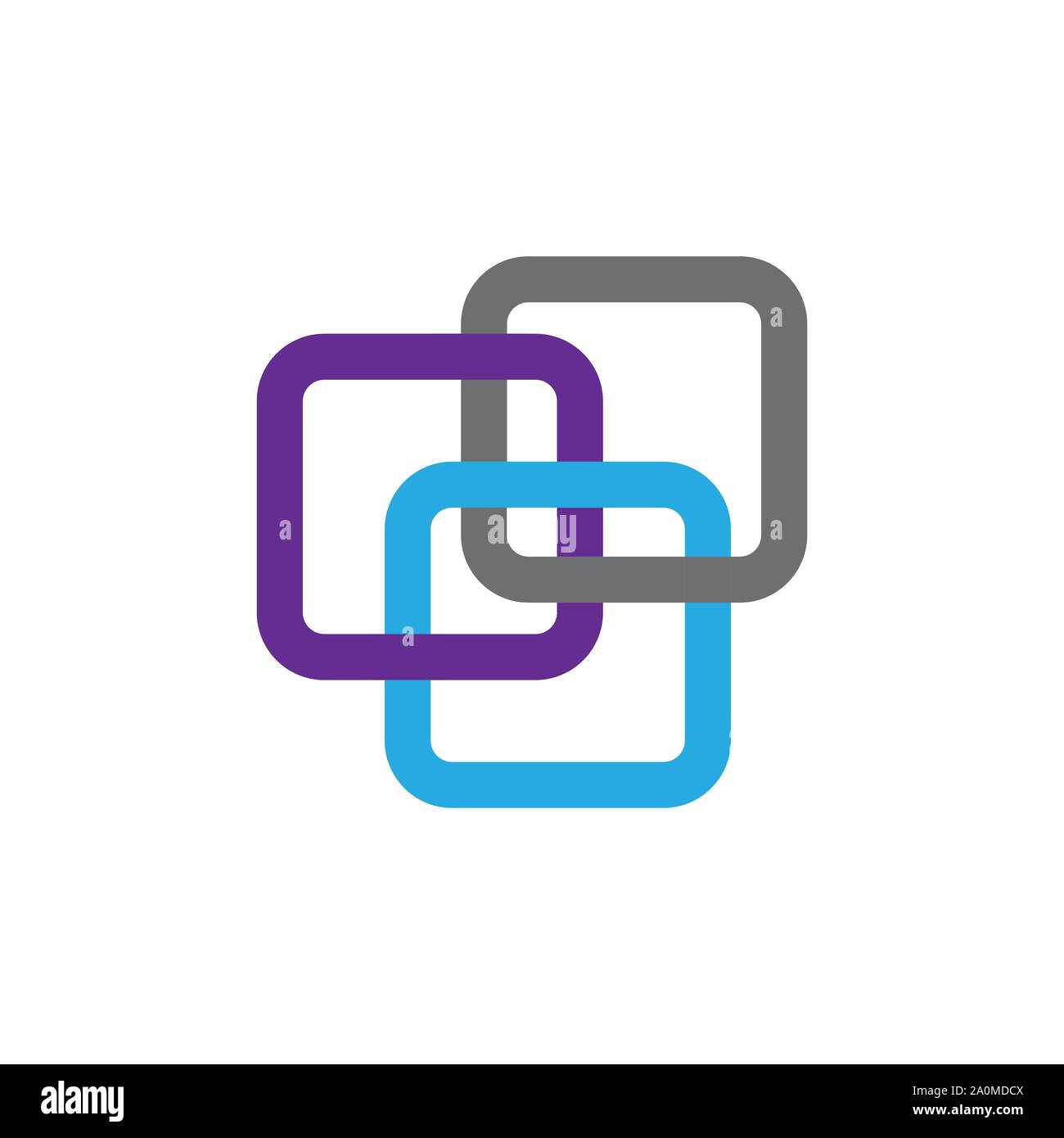 Bloc carré chaîne lien modèle vecteur Conception Technologie Logo Illustration de Vecteur
