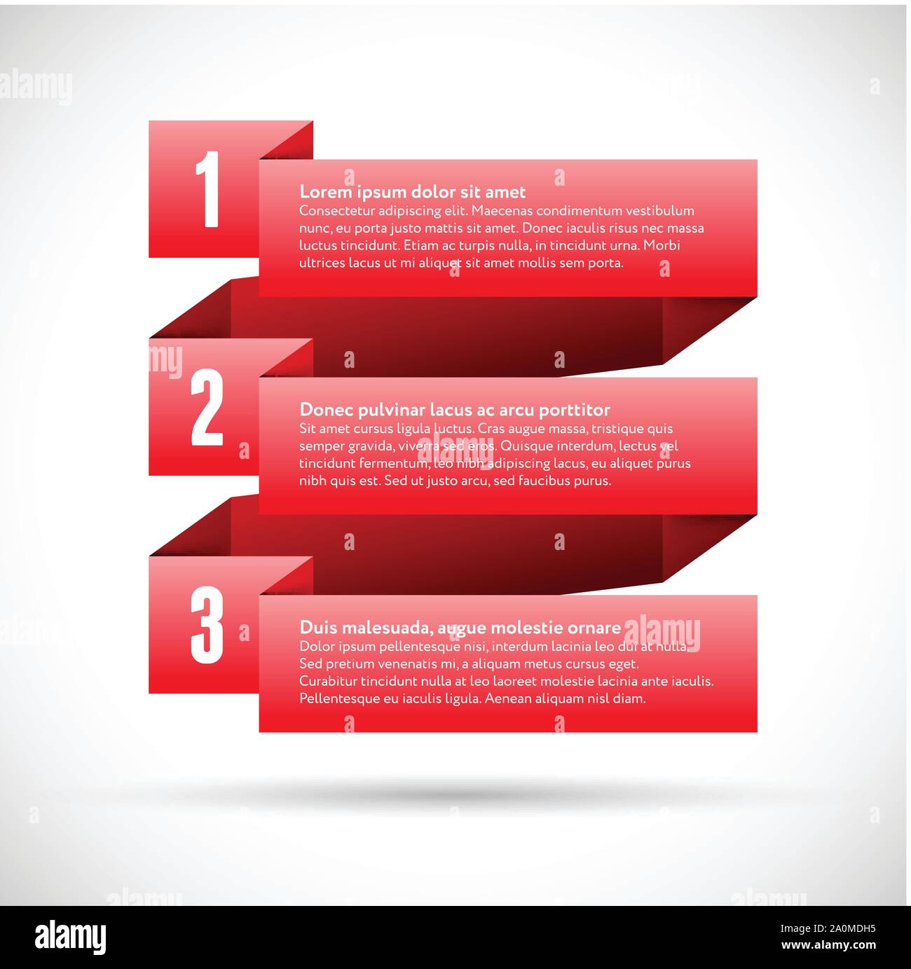 Infographie infographie avec rubans numérotés Illustration de Vecteur