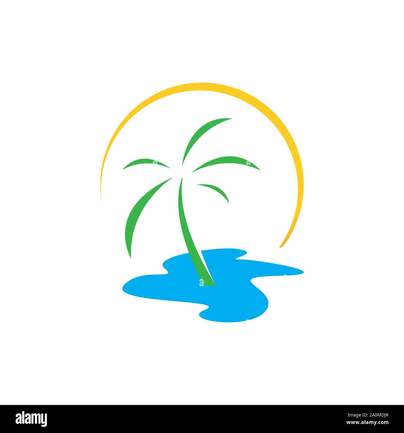 Creative Été tropical beach logo design template Vector illustration Illustration de Vecteur