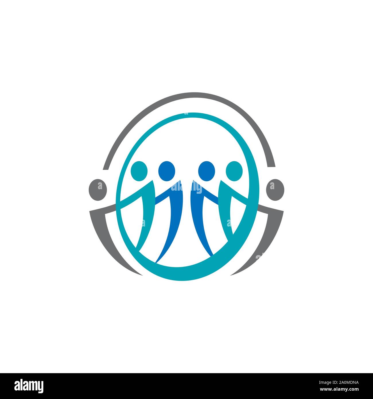 Résumé L'unité de la communauté des gens connectés logo design illustrations vectorielles Illustration de Vecteur