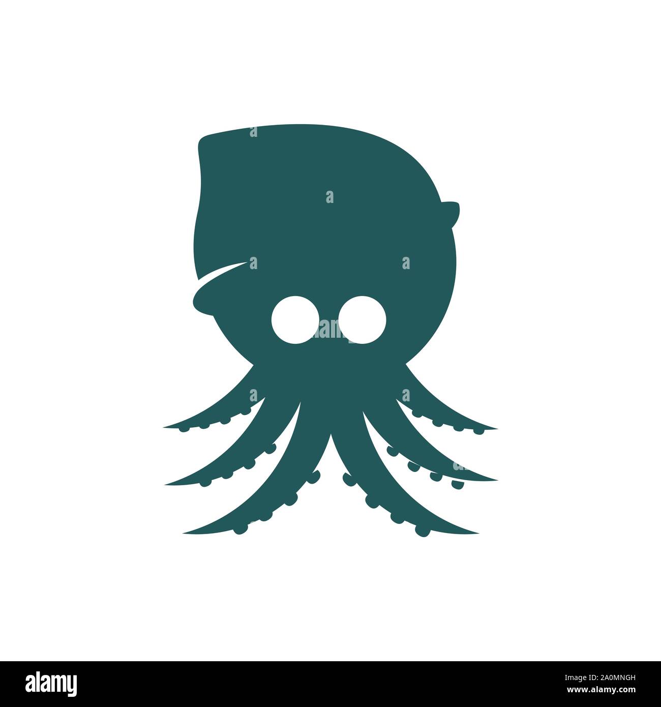 Calmar pieuvre moderne simple logo design illustrations vectorielles Illustration de Vecteur