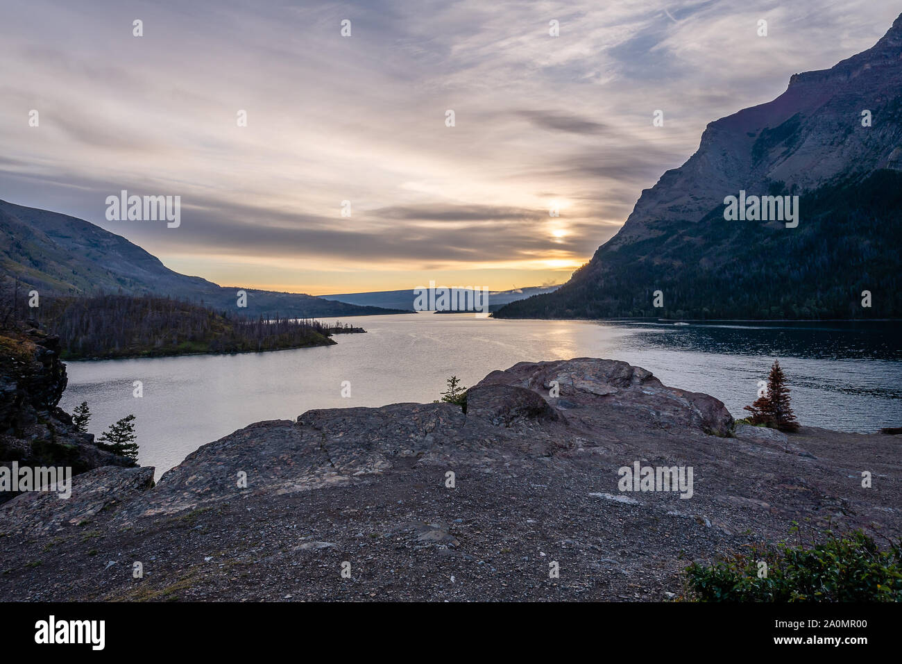 Lac de Sainte Marie, le parc national des Glaciers Banque D'Images