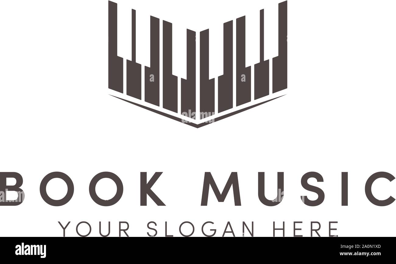 Logo de livre de musique ouvert avec piano orange Image Vectorielle Stock -  Alamy