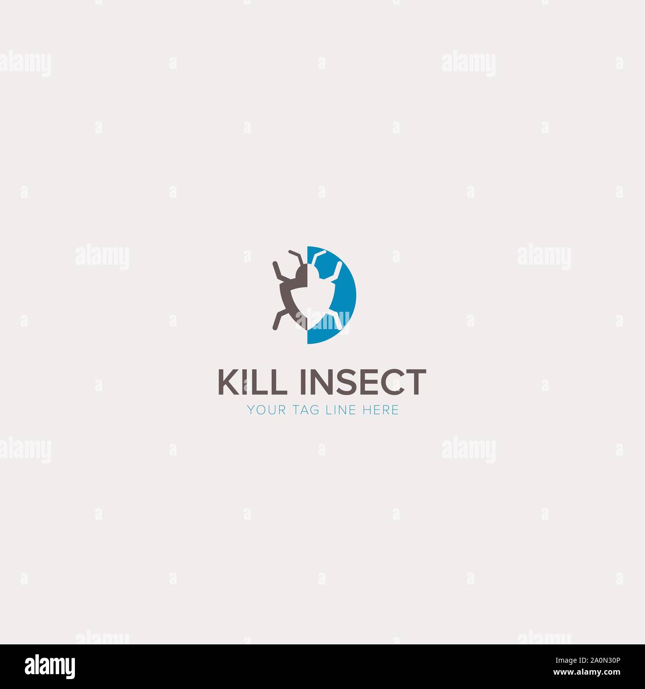 Tuez le logo de l'insecte avec l'insecticide moderne de lutte antiparasitaire Illustration de Vecteur