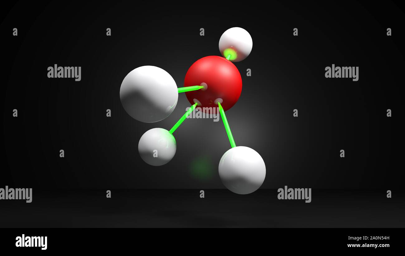 Modèle de Structure de CH4 (méthane) - le rendu 3D illustration Banque D'Images