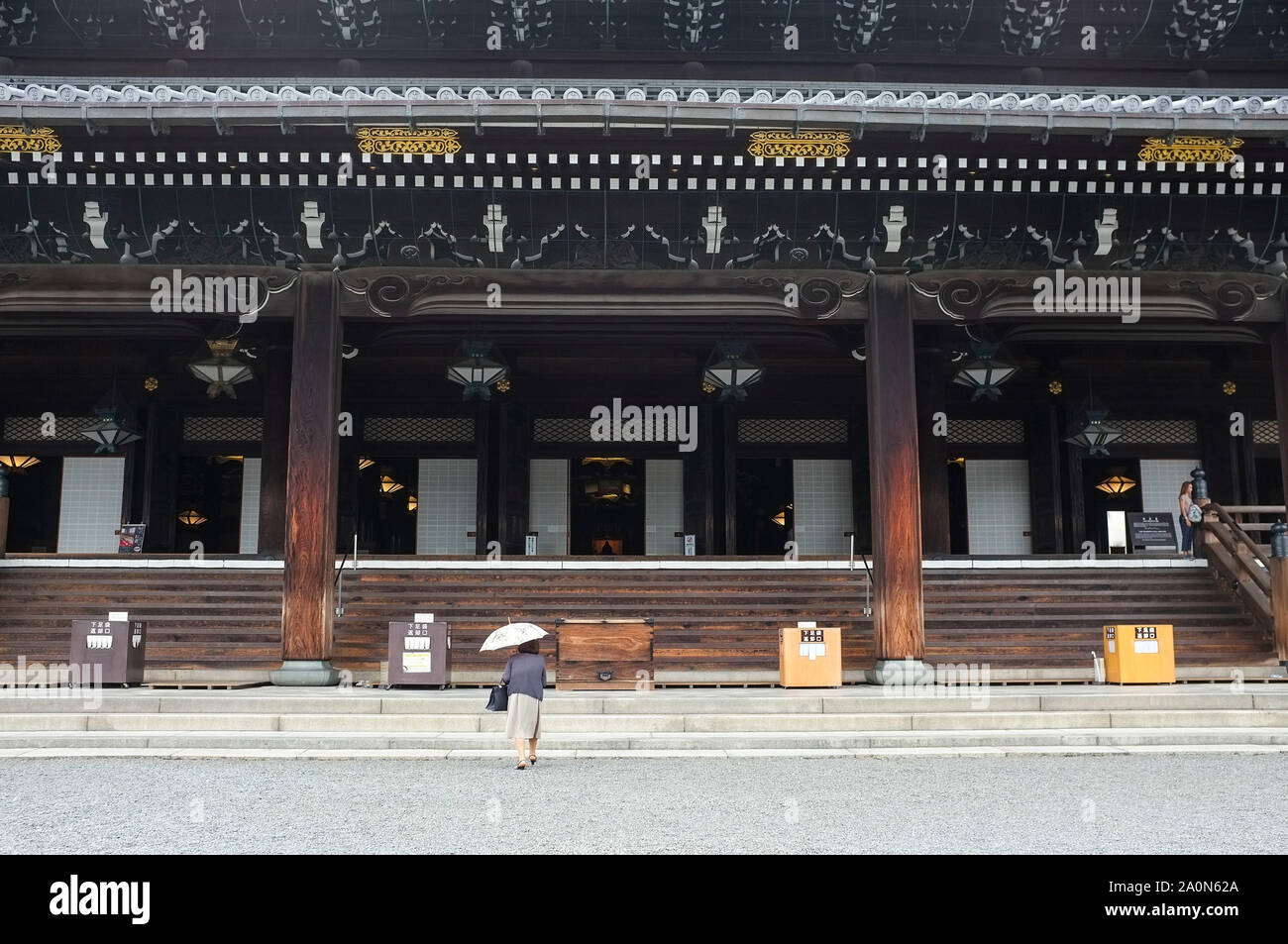 La Salle des fondateurs à l'Honbyo Higashi-Honganji Shinshu ou temple de Kyoto au Japon. Banque D'Images