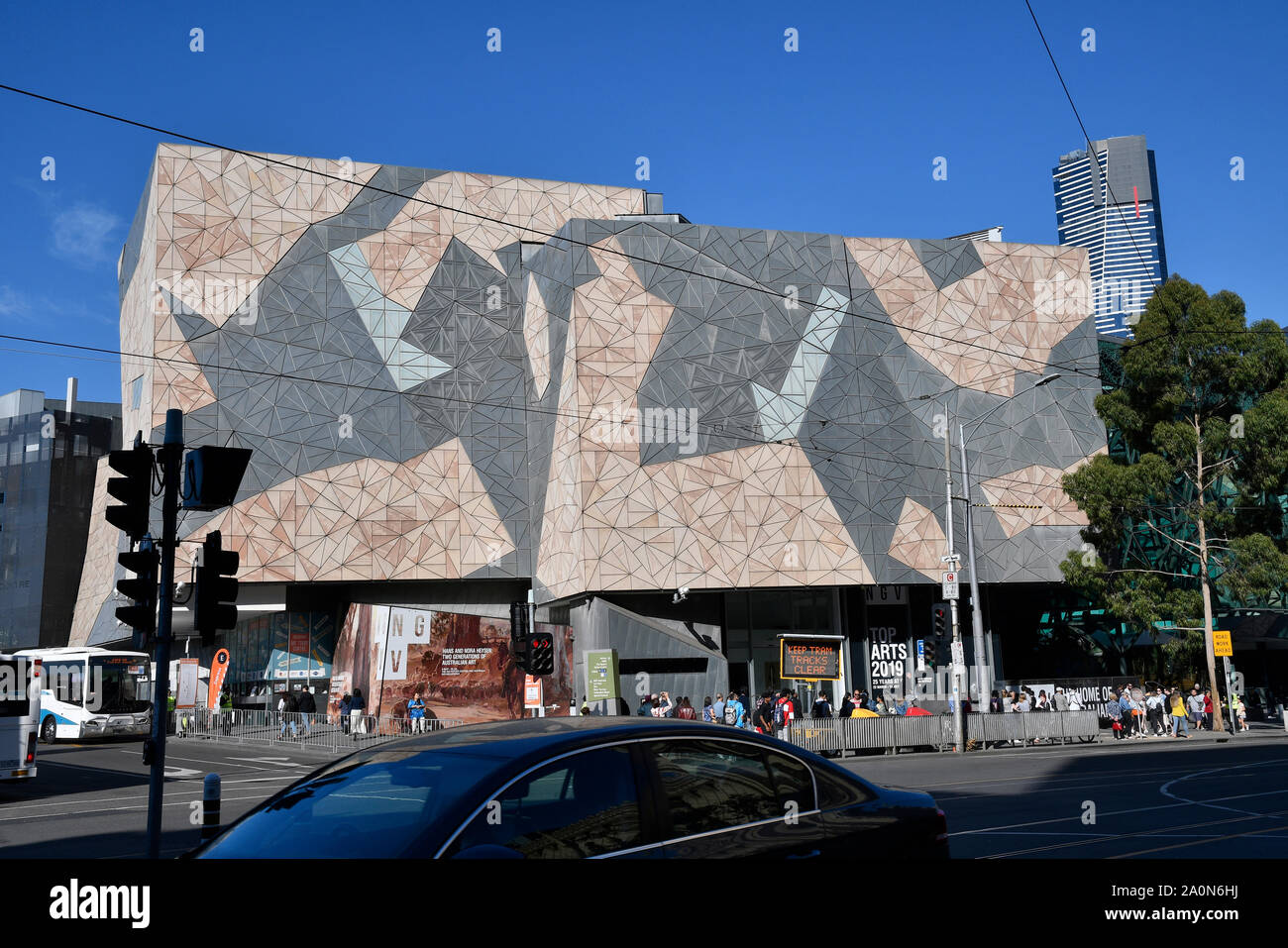 MELBOURNE, AUSTRALIE, en avril 2019, les personnes au centre australien d'images en mouvement Banque D'Images
