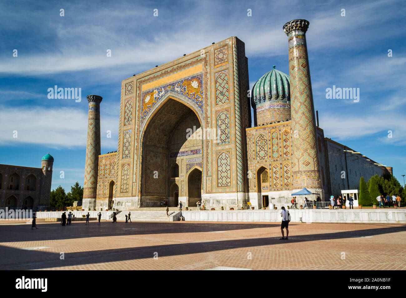 Ulugh Beg Registan Madrasah, Samarkand Banque D'Images
