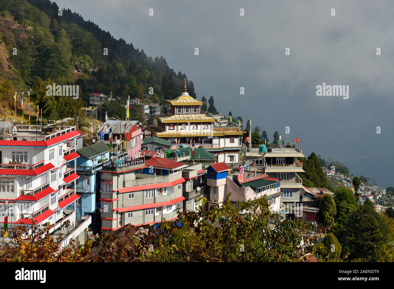 Vue spectaculaire sur le Darjeeling, West Bengal, India Banque D'Images