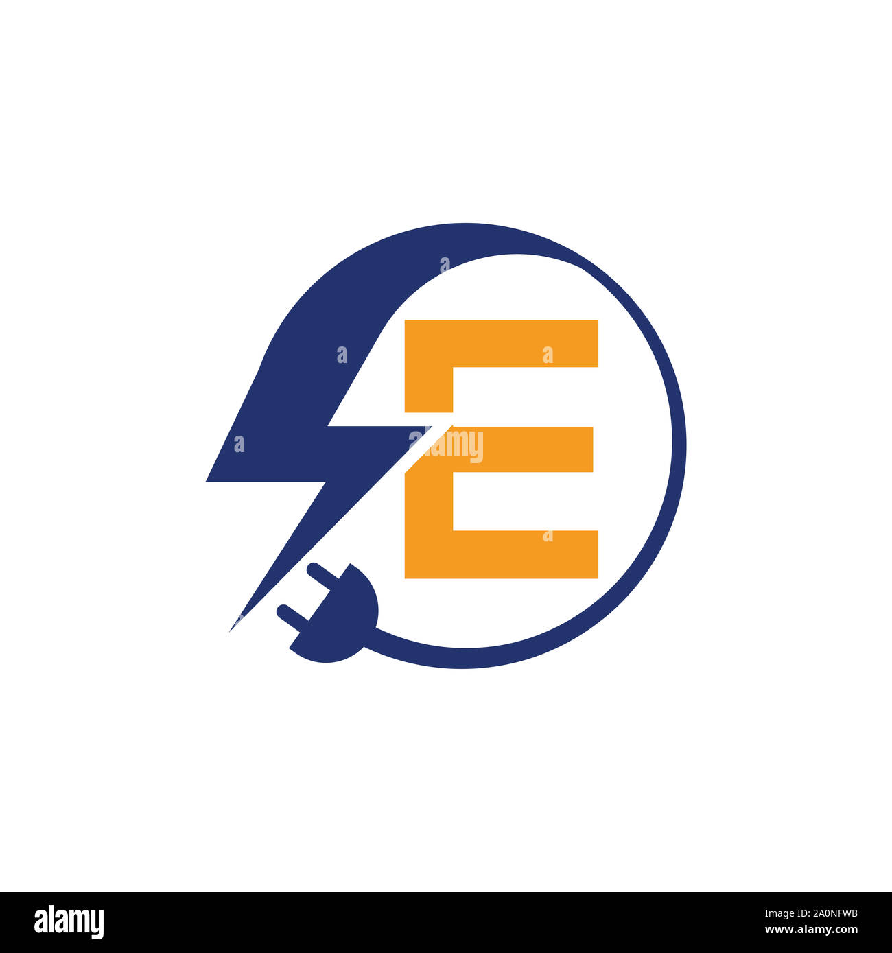 Signe avec l'électrique, l'électricité lettre logo, logo et l'icône électrique modèle vecteur conception.icône représentant un éclair dans le vecteur. Logo de la foudre Banque D'Images