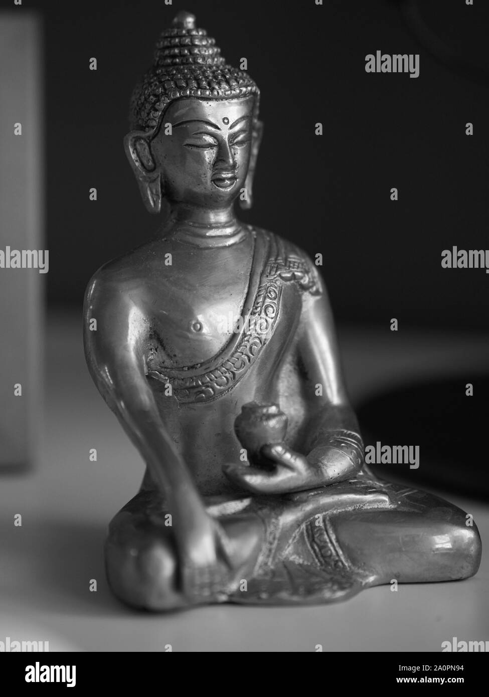 Bouddha en noir et blanc Banque D'Images