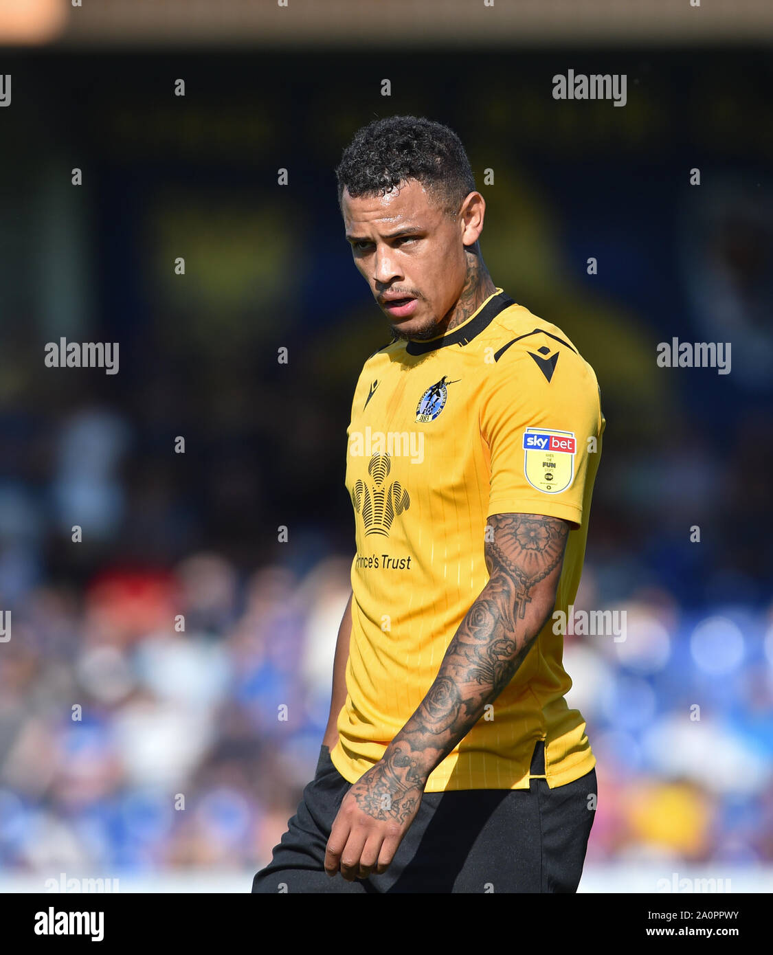 London UK 21 Septembre 2019 - Jonson Clarke-Harris de Bristol Rovers lors de la Sky Bet League un match de football entre l'AFC Wimbledon et Bristol Rovers au Cherry Red Records Stadium - usage éditorial uniquement. Pas de merchandising. Pour des images de football Premier League FA et restrictions s'appliquent inc. aucun internet/mobile l'usage sans licence FAPL - pour plus de détails Football Dataco contact . Crédit photo : Simon Dack TPI / Alamy Live News Banque D'Images