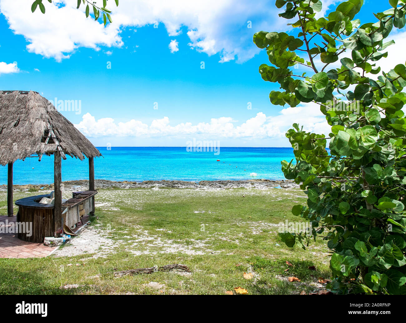 Vue pittoresque sur l'océan de Cozumel au Mexique. Banque D'Images