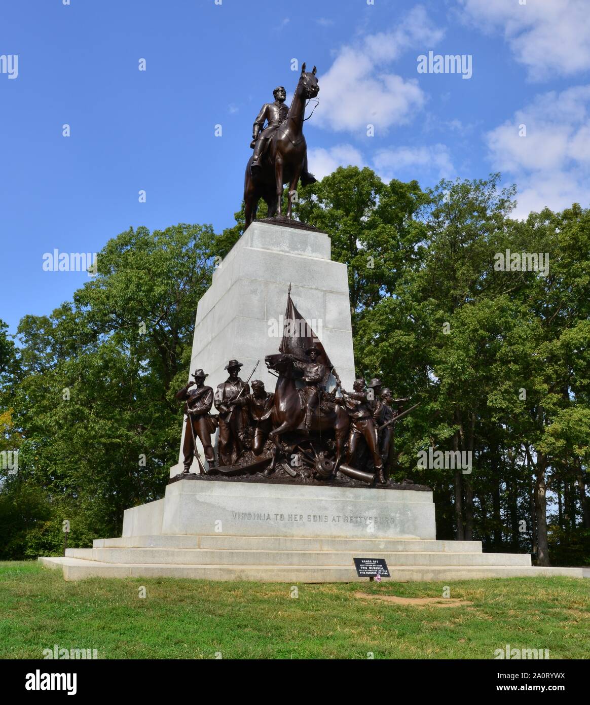 Gettysburg Virginia memorial le site de la bataille qui a eu lieu du 3 juillet 1863. Banque D'Images